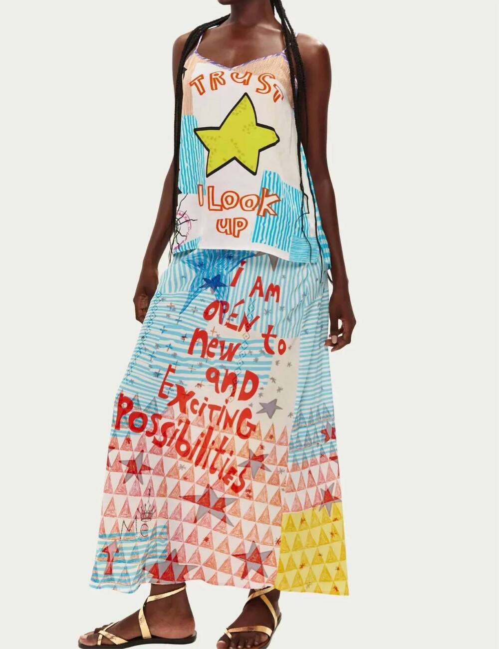 NEW ME369 blakely slip skirt in multi